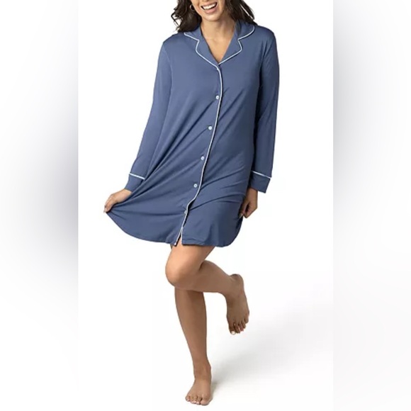 Kindred Bravely Other - Kindred Bravely Maternity Clea Long Sleeve Postpartum Nightgown Blue- Medium